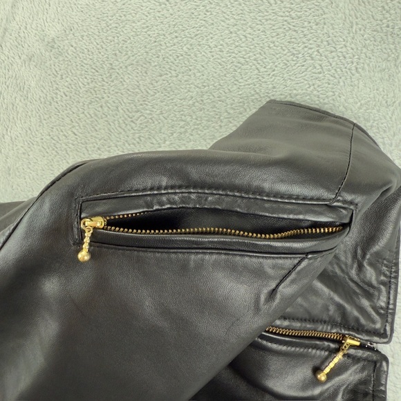 Danier Leather Black Flared Pants Women's Size 6 US - Picture 8 of 13